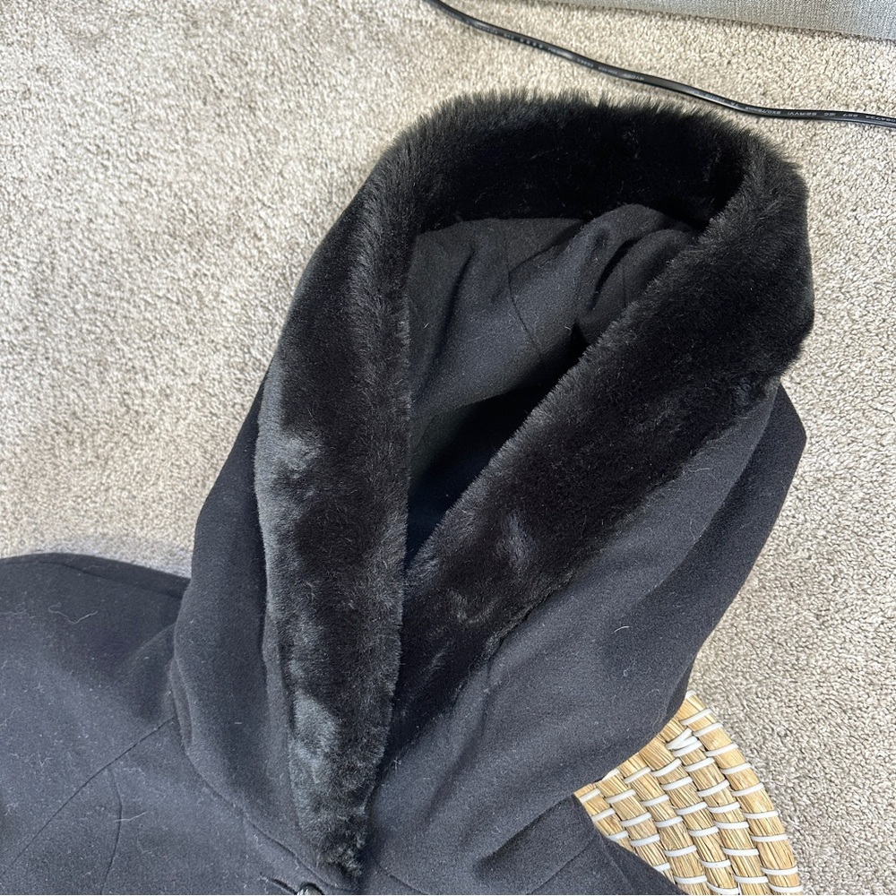 SOLD | Braetan Women’s Vintage Wool Long Coat Hooded Faux Fur Penny Lane Mob - Picture 8 of 15